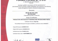 Certificate ISO 9001:2008 ; AS 9100:2009
